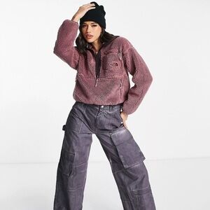 BRAND NEW The North Face Extreme Pile 1/2 zip jacket in dark pink size SMALL